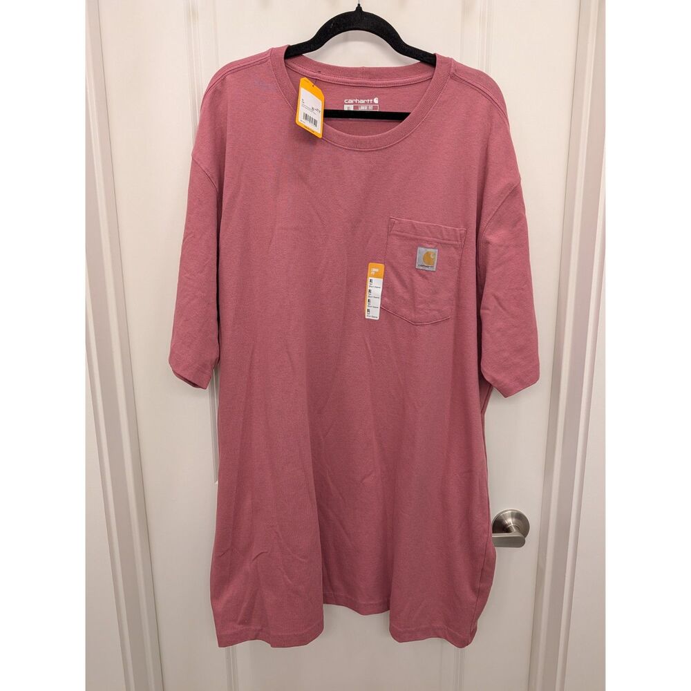 Carhartt Loose Fit Heavyweight Pocket T-Shirt Pink Mauve Size XL NWT